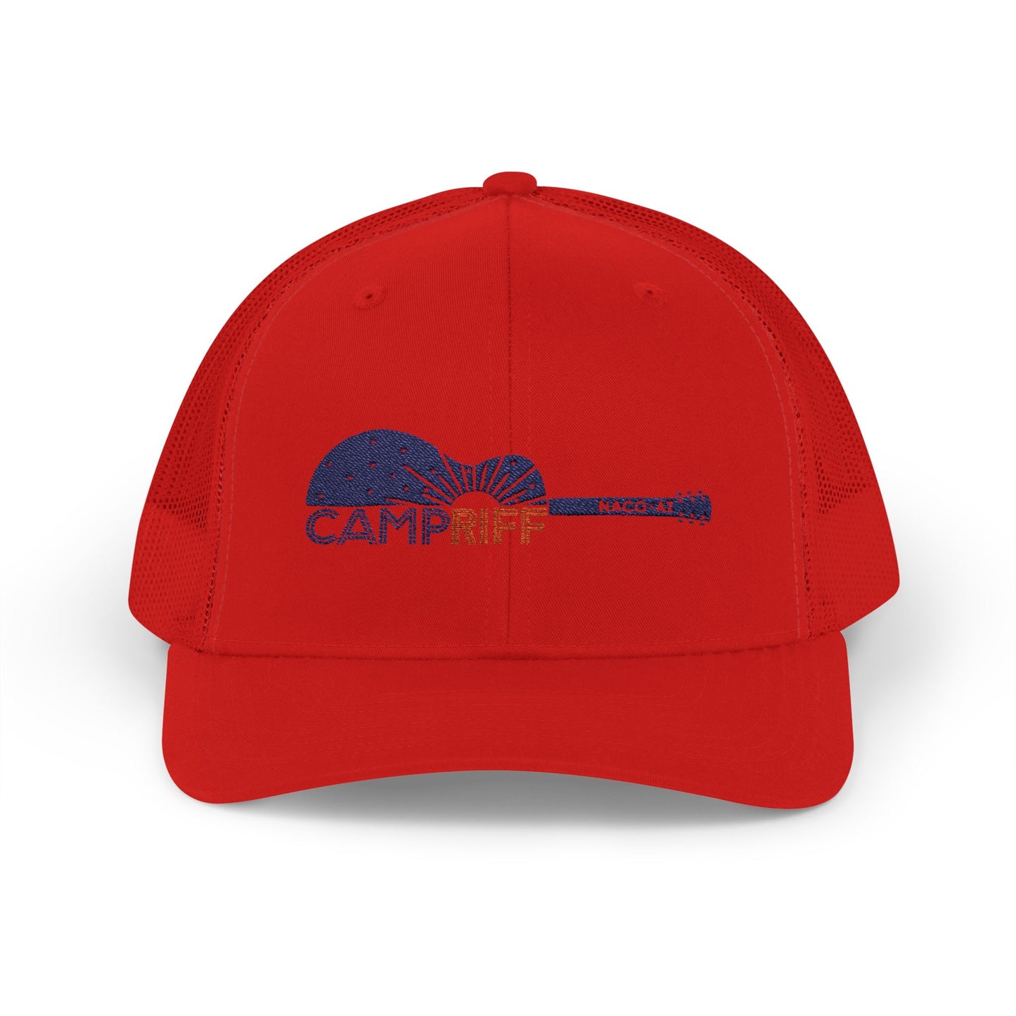 Camp Riff Guitar Snapback Trucker Cap - Perfect for Music Lovers and Outdoor Adventures